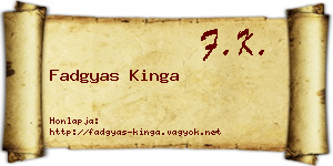 Fadgyas Kinga névjegykártya